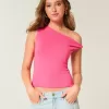 Top asimmetrico con spalle scoperte