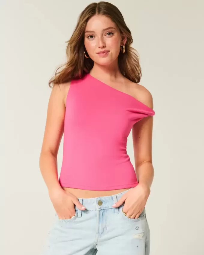 Top asimmetrico con spalle scoperte