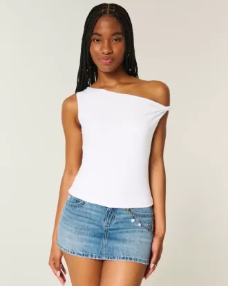 Top asimmetrico con spalle scoperte