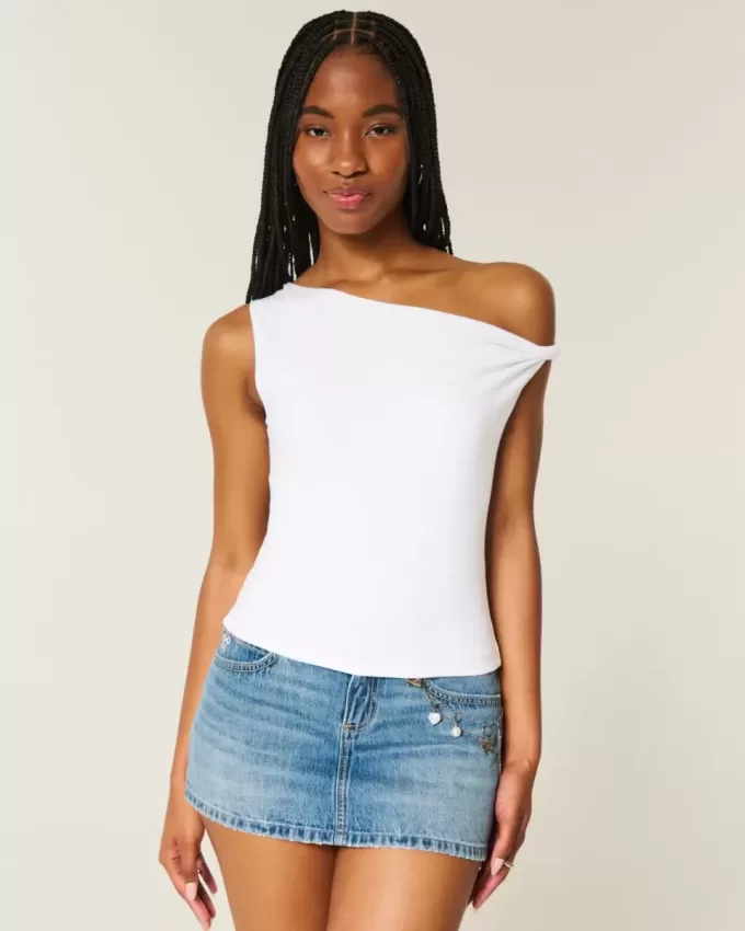 Top asimmetrico con spalle scoperte
