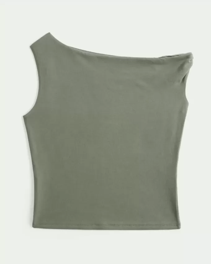 Top asimmetrico con spalle scoperte