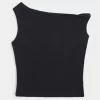 Top asimmetrico con spalle scoperte