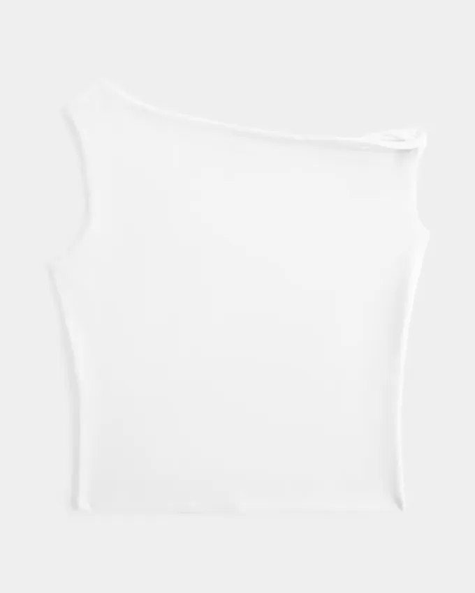 Top asimmetrico con spalle scoperte
