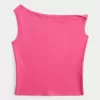 Top asimmetrico con spalle scoperte