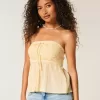 Top babydoll all’uncinetto senza spalline facile