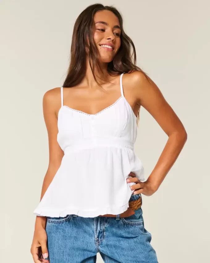 Top babydoll con bottoni