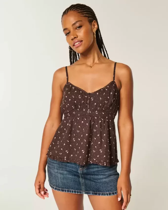 Top babydoll con bottoni
