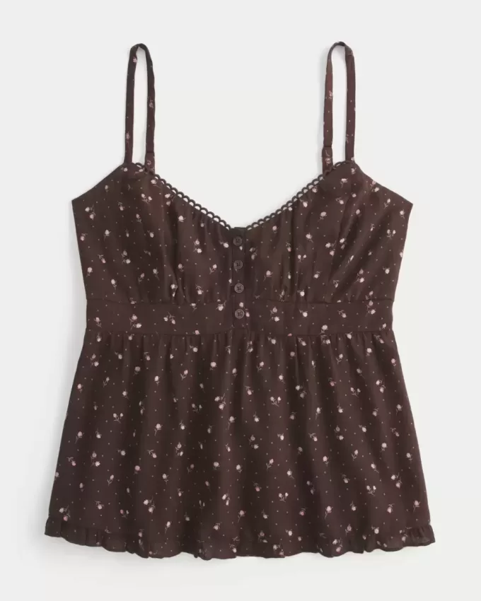 Top babydoll con bottoni
