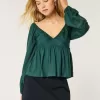 Top babydoll con busto arricciato facile