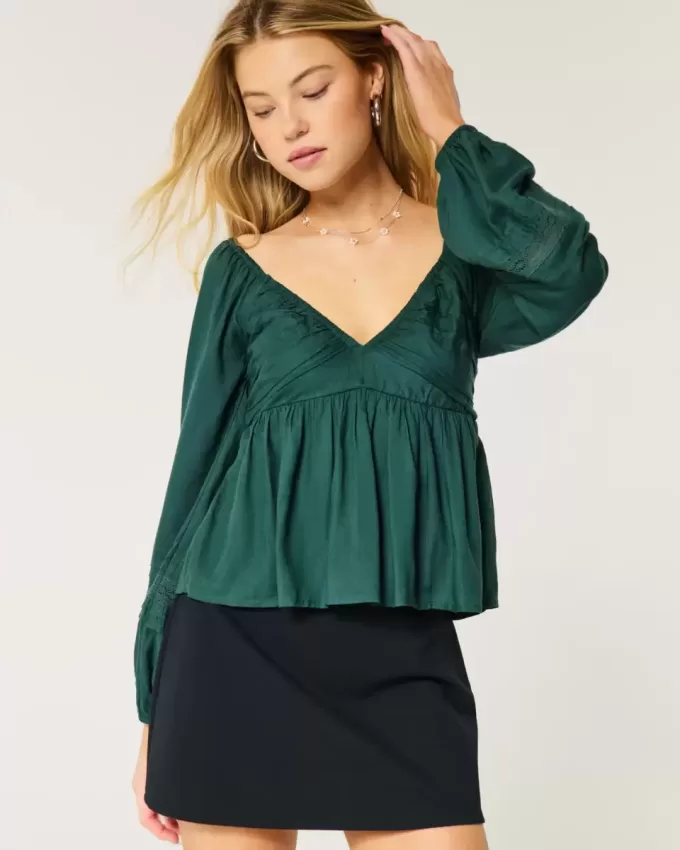 Top babydoll con busto arricciato facile