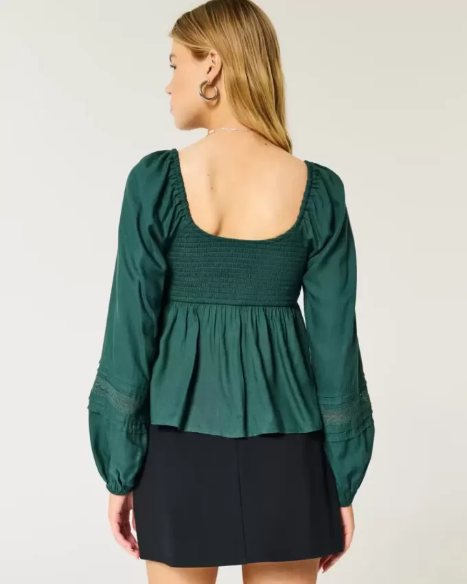 Top babydoll con busto arricciato facile