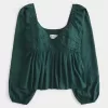 Top babydoll con busto arricciato facile