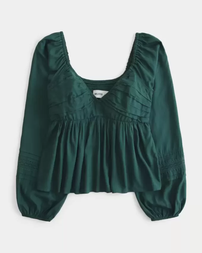 Top babydoll con busto arricciato facile