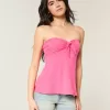 Top babydoll con laccetti e bustino senza spalline Top babydoll con laccetti e bustino senza spalline