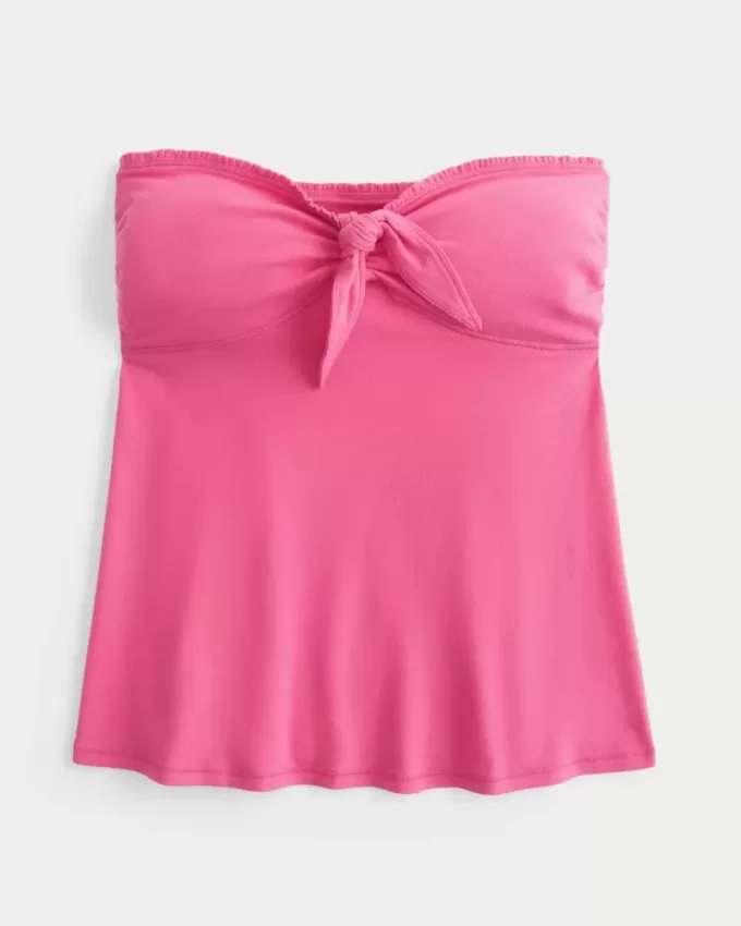 Top babydoll con laccetti e bustino senza spalline Top babydoll con laccetti e bustino senza spalline