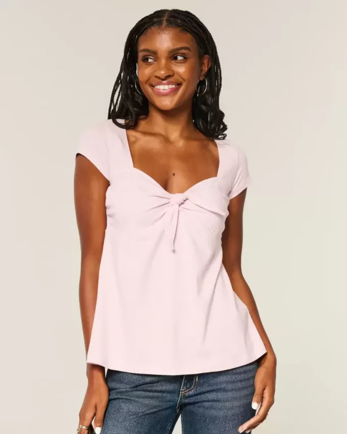Top babydoll con laccetti facili