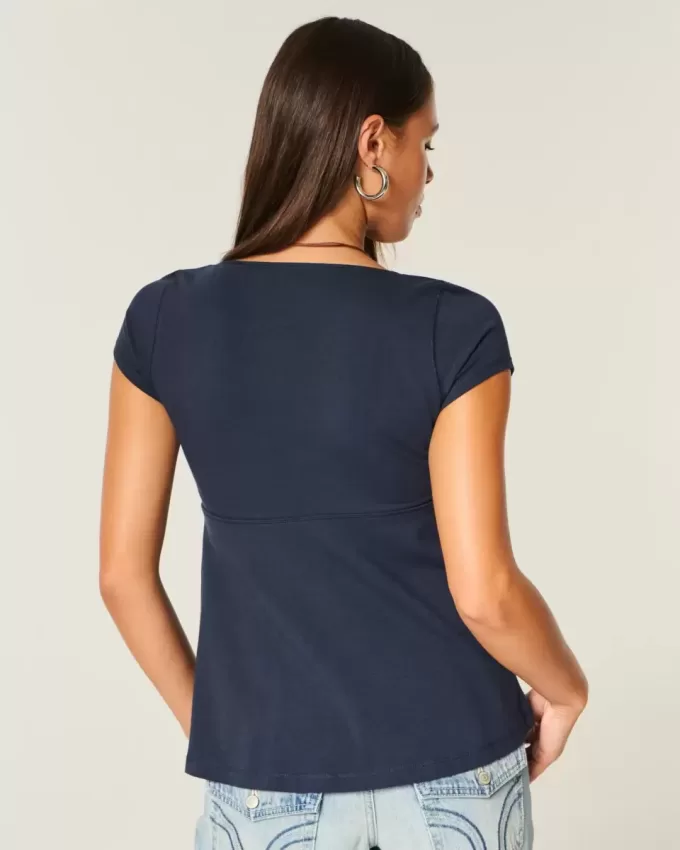 Top babydoll con laccetti facili