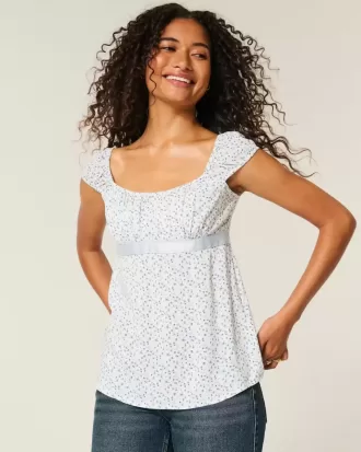 Top babydoll con lacci in raso