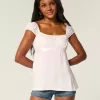 Top babydoll con lacci in raso Top babydoll con lacci in raso