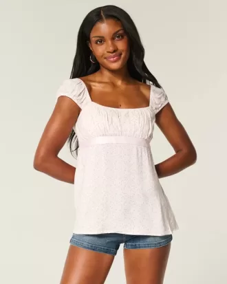 Top babydoll con lacci in raso