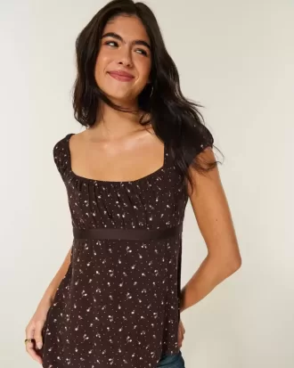 Top babydoll con lacci in raso