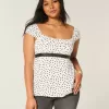 Top babydoll con lacci in raso