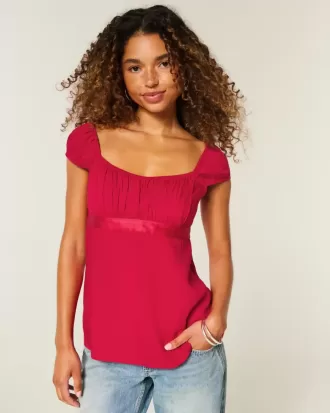 Top babydoll con lacci in raso