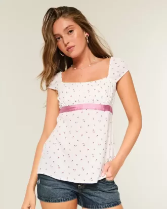 Top babydoll con lacci in raso