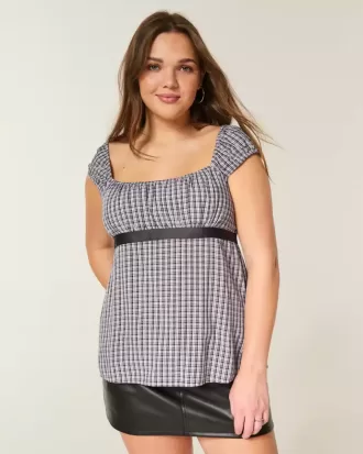 Top babydoll con lacci in raso
