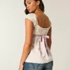 Top babydoll con lacci in raso