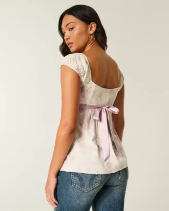 Top babydoll con lacci in raso