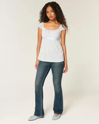 Top babydoll con lacci in raso