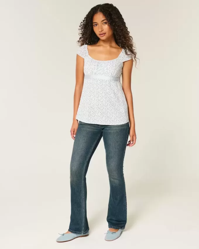 Top babydoll con lacci in raso