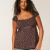 Top babydoll con lacci in raso