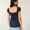 Top babydoll con lacci in raso Top babydoll con lacci in raso
