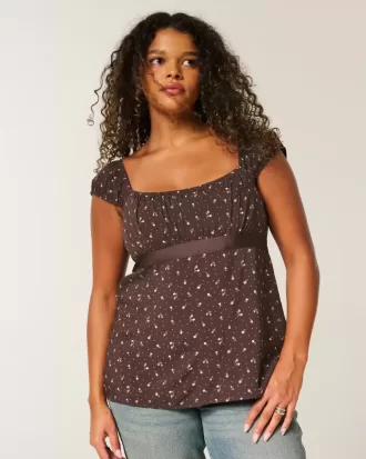 Top babydoll con lacci in raso
