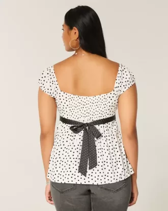 Top babydoll con lacci in raso