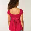 Top babydoll con lacci in raso