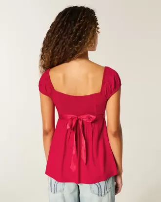 Top babydoll con lacci in raso