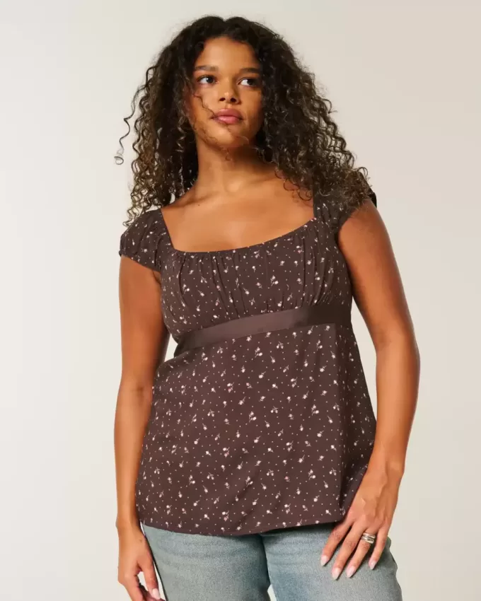 Top babydoll con lacci in raso