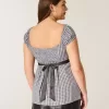 Top babydoll con lacci in raso