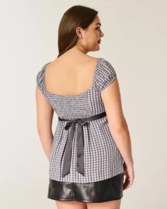 Top babydoll con lacci in raso