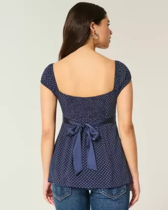 Top babydoll con lacci in raso