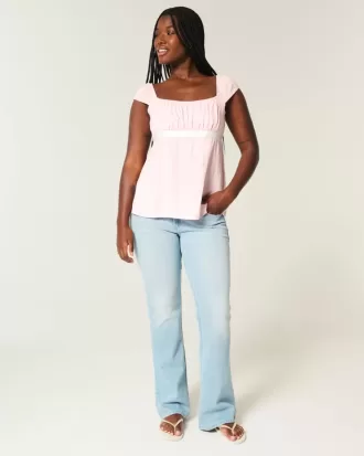 Top babydoll con lacci in raso