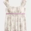 Top babydoll con lacci in raso