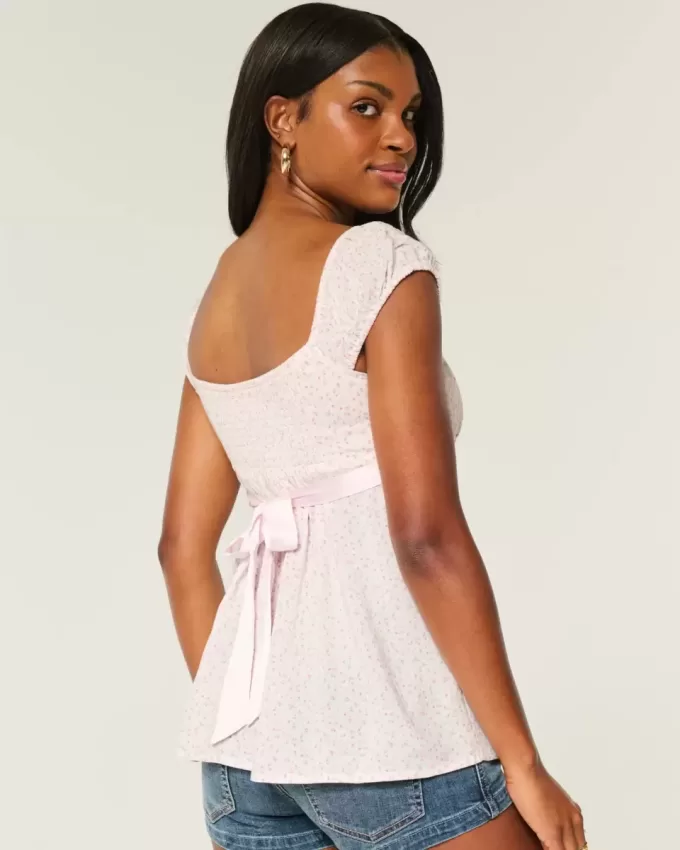 Top babydoll con lacci in raso Top babydoll con lacci in raso