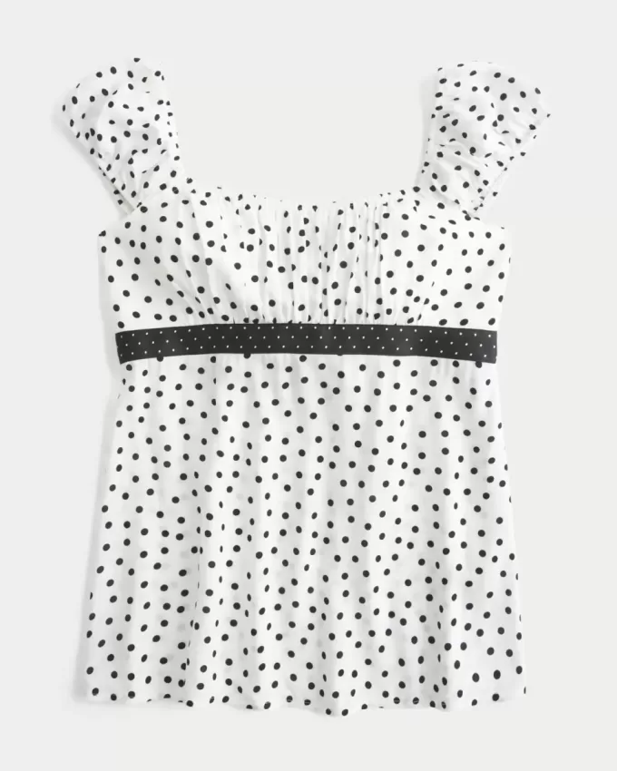 Top babydoll con lacci in raso