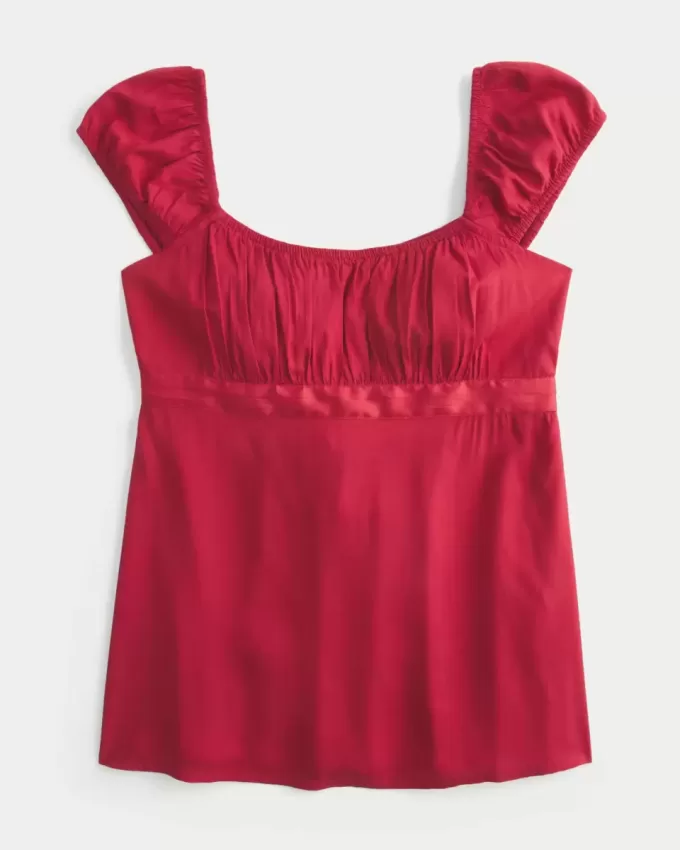 Top babydoll con lacci in raso