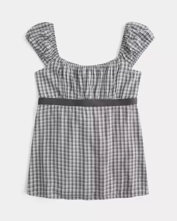 Top babydoll con lacci in raso