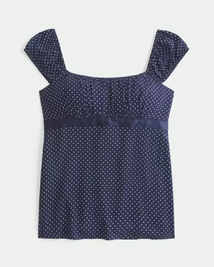 Top babydoll con lacci in raso